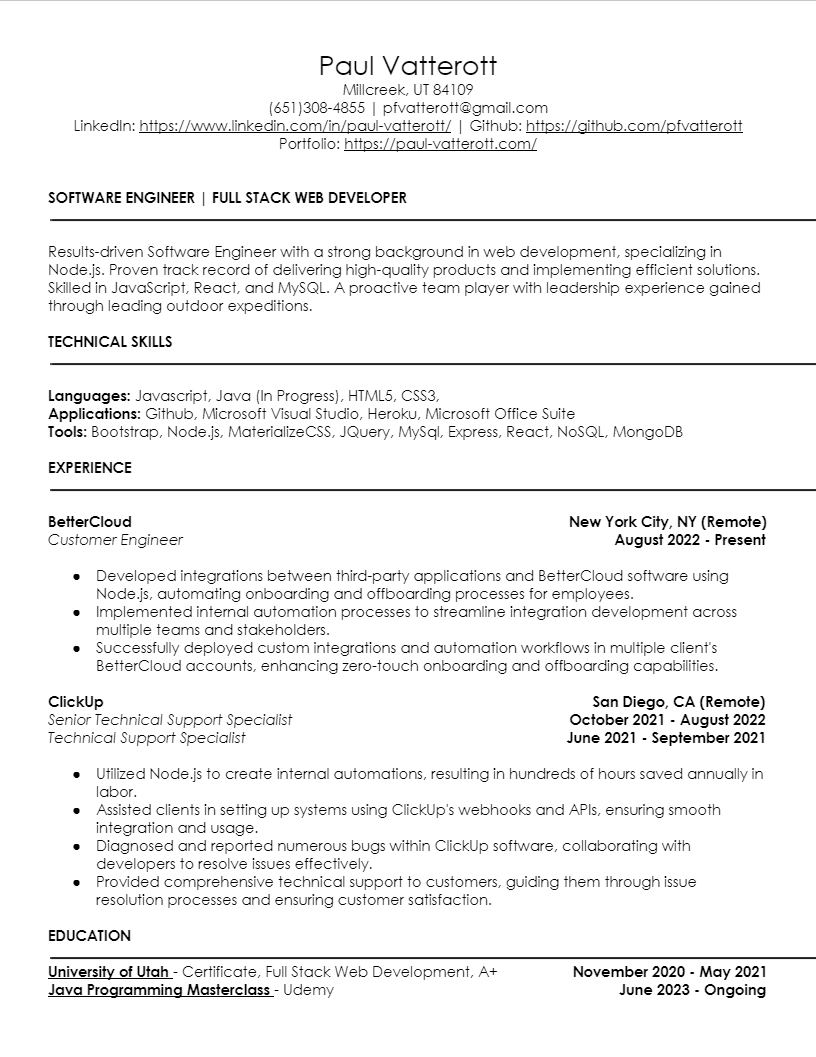 screenshot of resume1