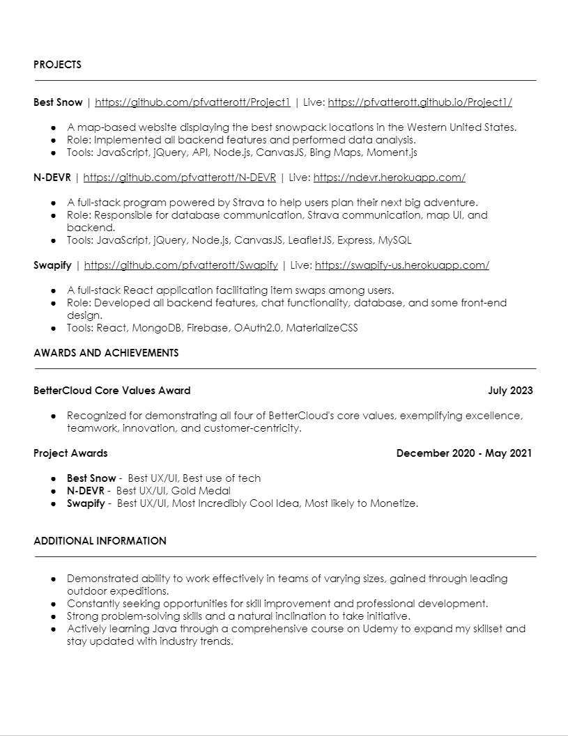 screenshot of resume2